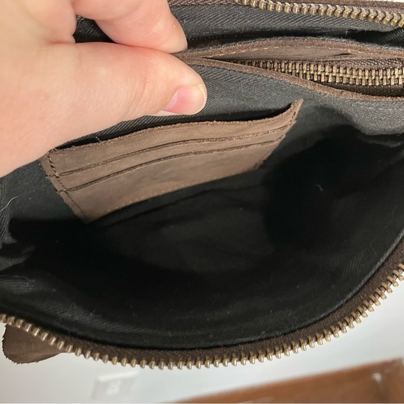 Anthropologie Harbour 2nd Luna Crossbody bag brown leather small mini bag - Picture 9 of 12